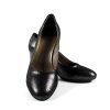 Официални Дамски Обувки Естествена Кожа Черен Сатен с Брокат