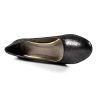 Официални Дамски Обувки Естествена Кожа Черен Сатен с Брокат Отвътре