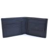 естествена кожа мъжки портфейл тъмно син с ластик - карти