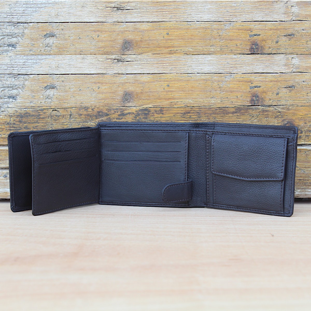 Естествена Кожа Мъжки Портфейл Кафяв Цвят Естествена Кожа Мъжки Портфейл Кафяв Цвят 2