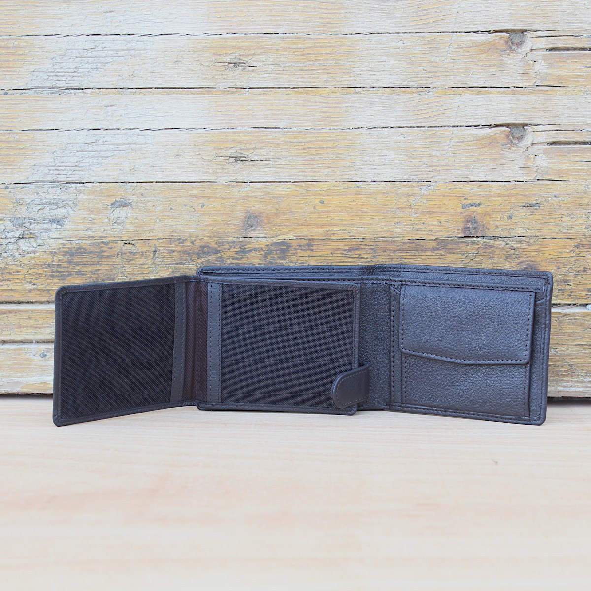 Естествена Кожа Мъжки Портфейл Кафяв Цвят Естествена Кожа Мъжки Портфейл Кафяв Цвят 3