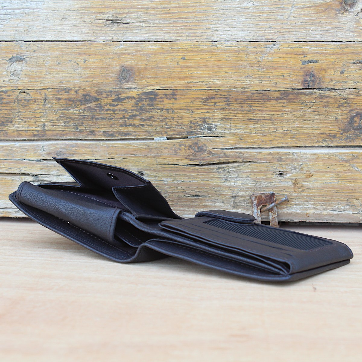 Естествена Кожа Мъжки Портфейл Кафяв Цвят Естествена Кожа Мъжки Портфейл Кафяв Цвят 4