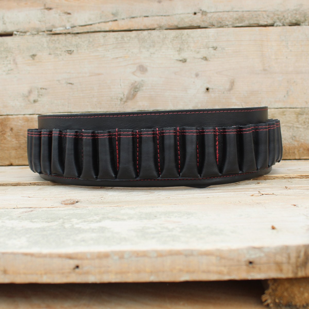 Черен Кожен Патрондаш 12/16/20 Калибър 1