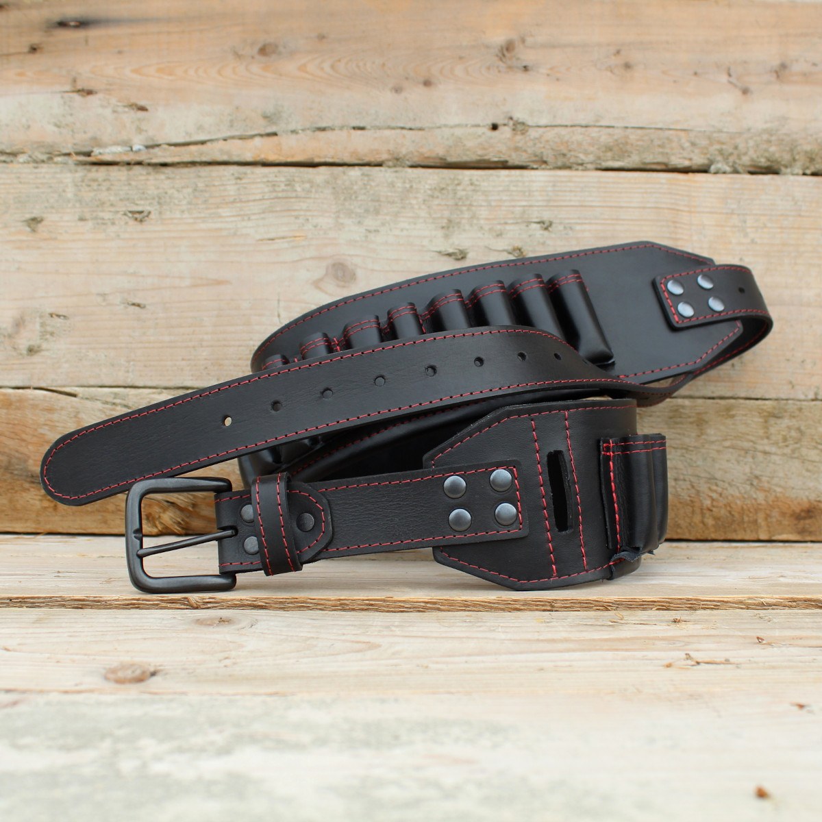 Черен Кожен Патрондаш 12/16/20 Калибър 1 Черен Кожен Патрондаш 12/16/20 Калибър 2