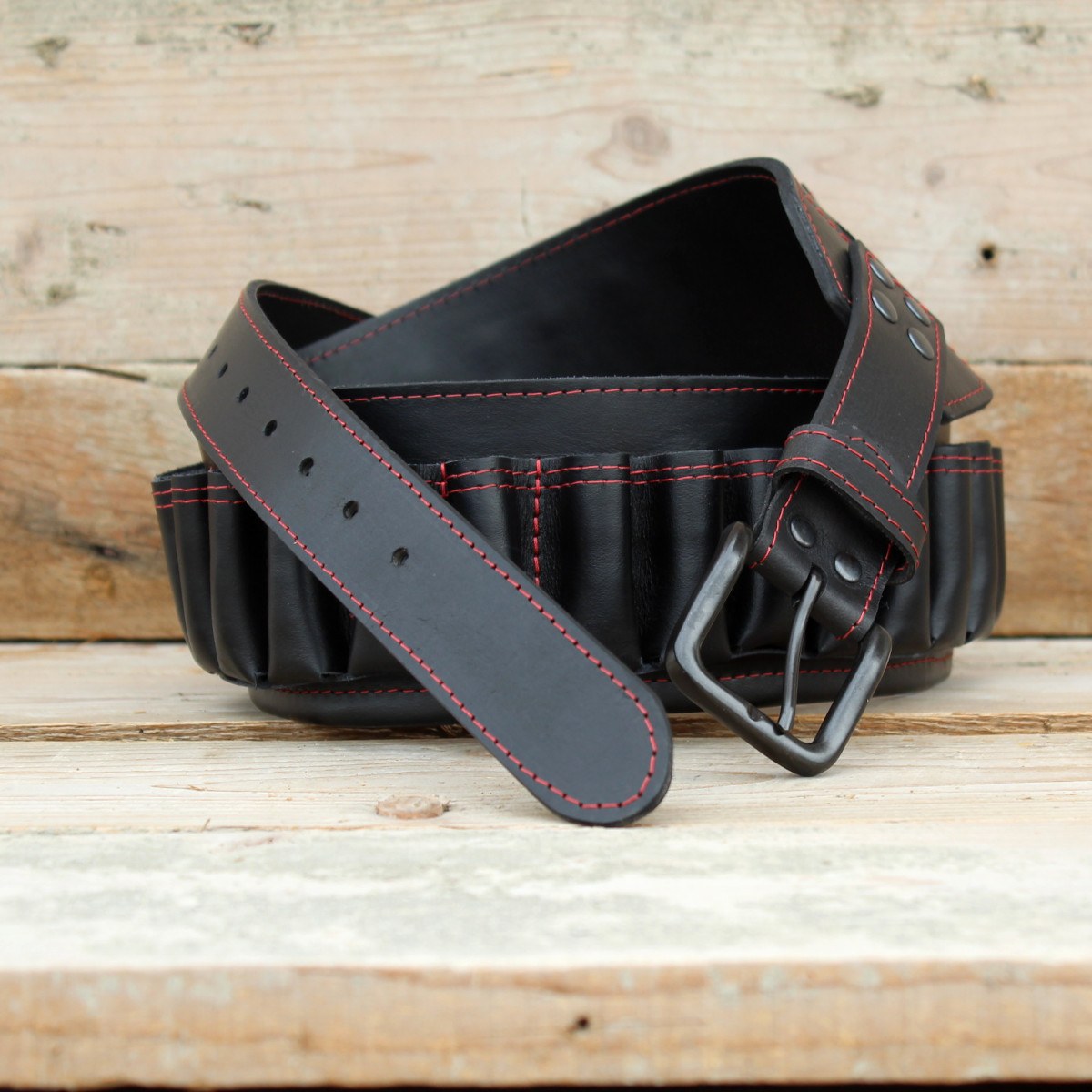 Черен Кожен Патрондаш 12/16/20 Калибър 1 Черен Кожен Патрондаш 12/16/20 Калибър